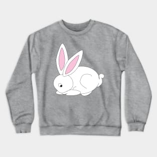 White bunny with pink ears doodle Crewneck Sweatshirt